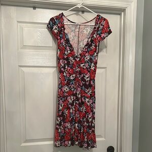 Free People Floral Mini Dress - Red and Pink